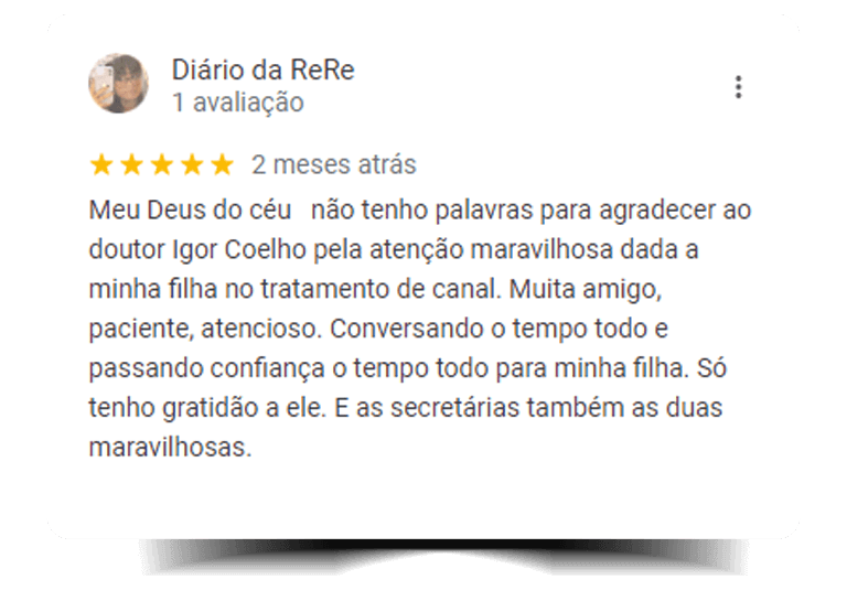 Agradecimento ao Depoimento  COMPARIN - Odontologia Especializada